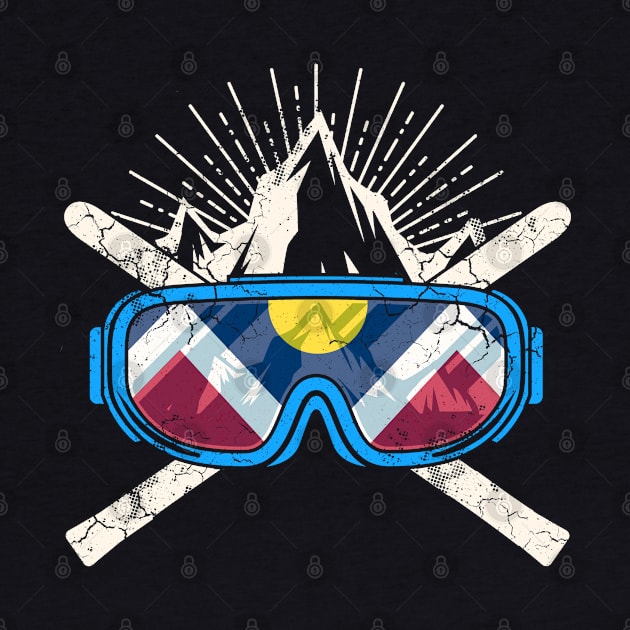 Denver Colorado Skiing Ski Winter Sports Retro by E